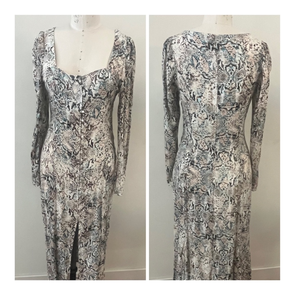 AFRM Long sleeve Dress Snake skin print